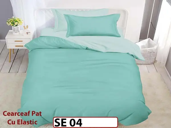 Lenjerie din finet 4 piese 1 Persoana Cearceaf cu Elastic - SE 04