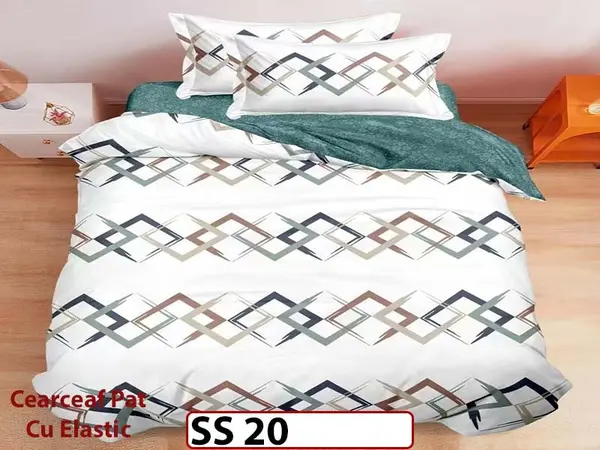 Lenjerie din finet 4 piese 1 Persoana Cearceaf cu Elastic - SS 20