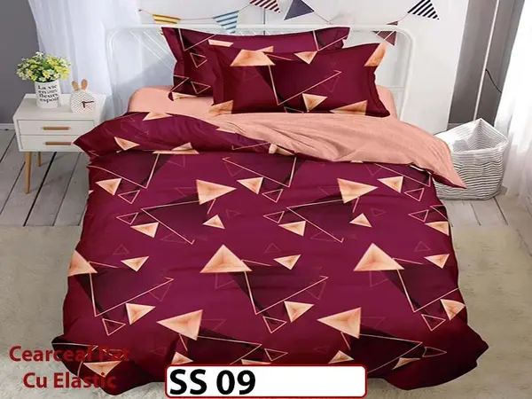 Lenjerie din finet 4 piese 1 Persoana Cearceaf cu Elastic - SS 09