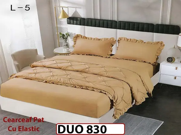 Lenjerie din Finet 4 piese cu pliuri cu Elastic - DUO 830