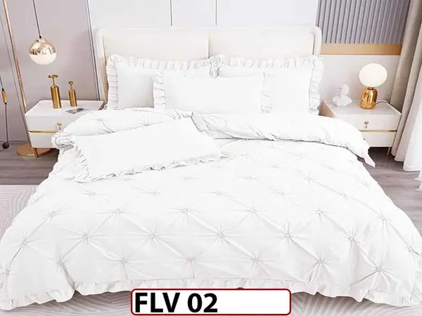 Lenjerie din Finet 4 piese cu pliuri - FLV02