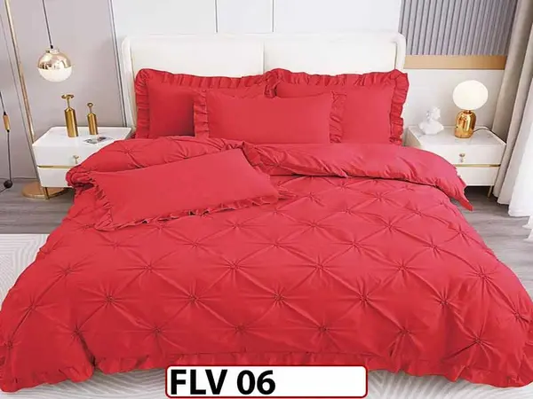 Lenjerie din Finet 4 piese cu pliuri - FLV06