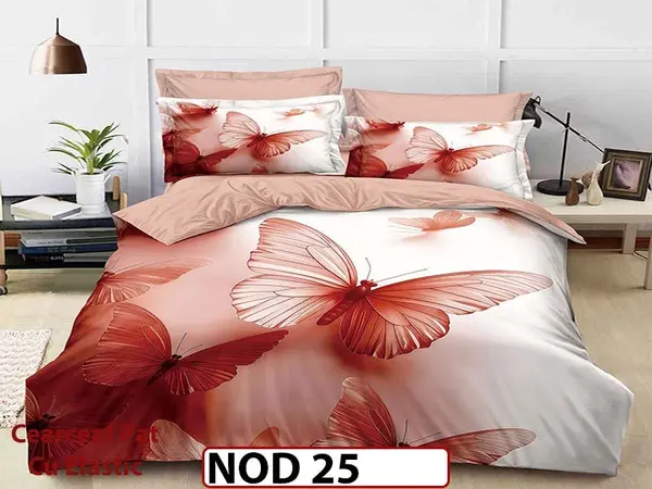 Lenjerie din finet 5D cu 6 piese si cearceaf cu elastic - NOD 25