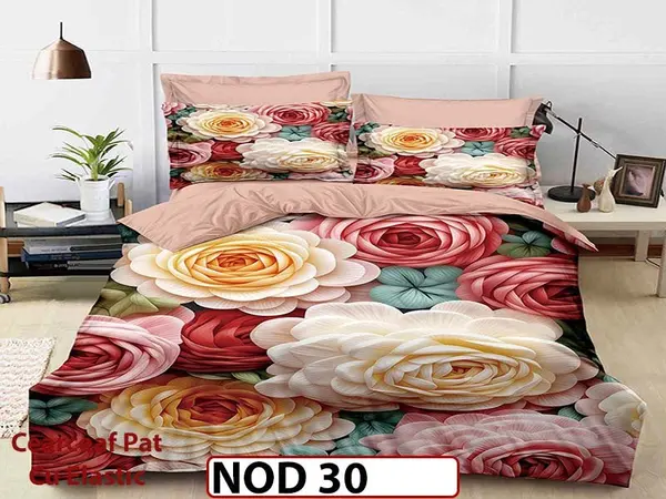 Lenjerie din finet 5D cu 6 piese si cearceaf cu elastic - NOD 30