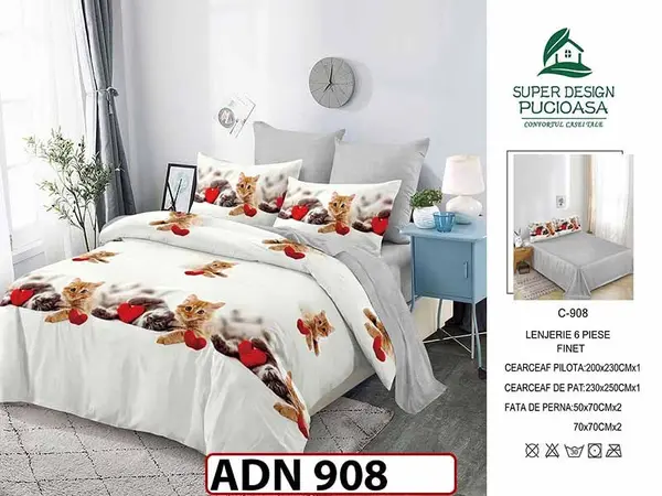 Lenjerie din finet 6 piese - ADN 908