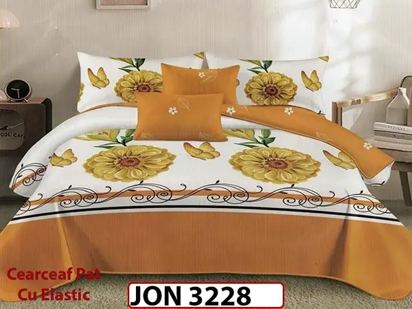 Lenjerie din finet 6 piese cearceaf cu elastic - JON 3228