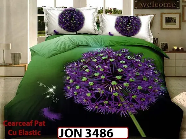 Lenjerie din finet 6 piese cearceaf cu elastic - JON 3486