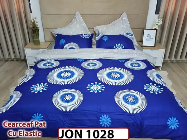 Lenjerie din finet 6 piese cearceaf cu elastic - JON1028