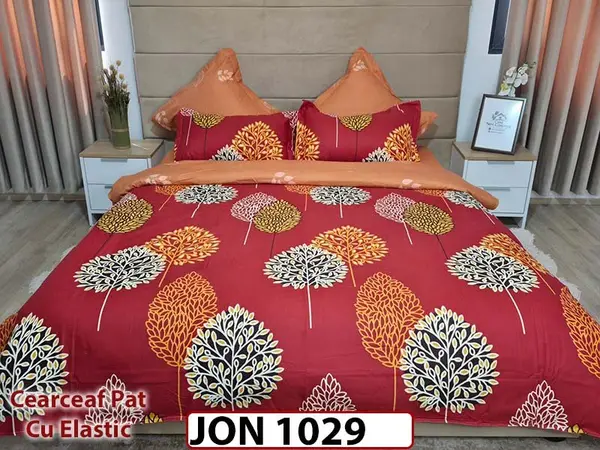 Lenjerie din finet 6 piese cearceaf cu elastic - JON1029