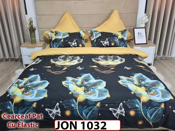 Lenjerie din finet 6 piese cearceaf cu elastic - JON1032