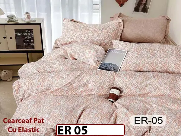 Lenjerie din finet 6 piese cu cearceaf elastic - ER 05