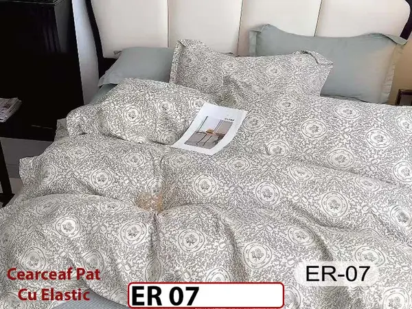 Lenjerie din finet 6 piese cu cearceaf elastic - ER 07