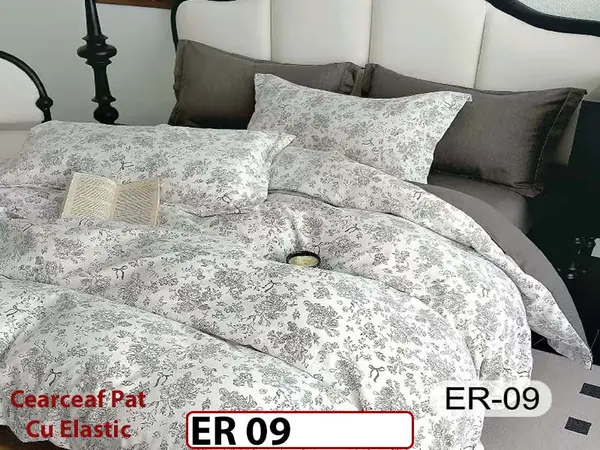 Lenjerie din finet 6 piese cu cearceaf elastic - ER 09