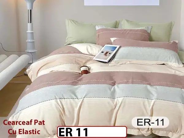 Lenjerie din finet 6 piese cu cearceaf elastic - ER 11