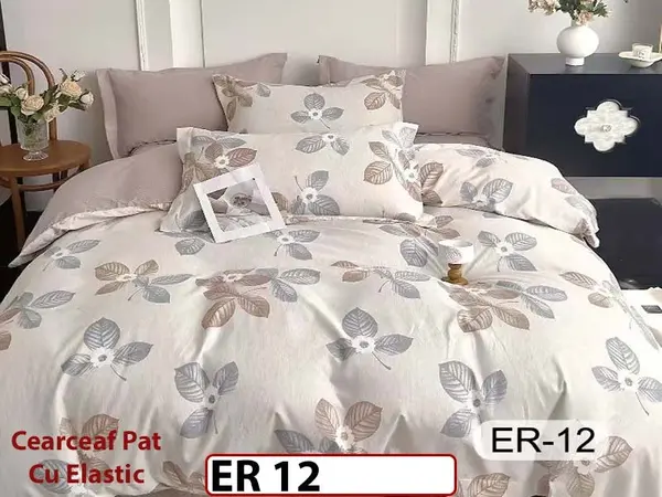 Lenjerie din finet 6 piese cu cearceaf elastic - ER 12