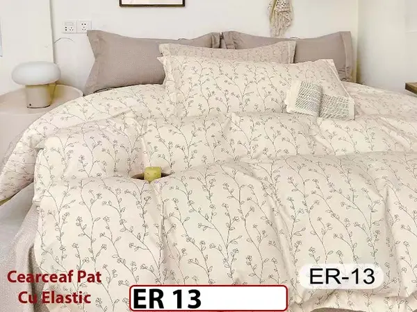 Lenjerie din finet 6 piese cu cearceaf elastic - ER 13