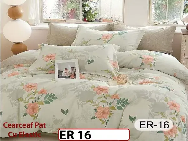 Lenjerie din finet 6 piese cu cearceaf elastic - ER 16
