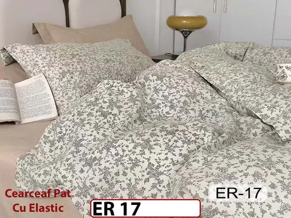 Lenjerie din finet 6 piese cu cearceaf elastic - ER 17