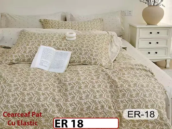Lenjerie din finet 6 piese cu cearceaf elastic - ER 18