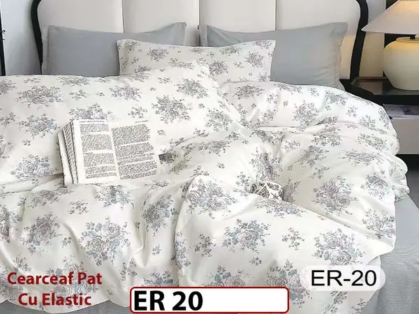 Lenjerie din finet 6 piese cu cearceaf elastic - ER 20
