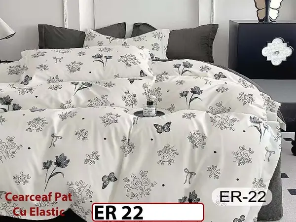 Lenjerie din finet 6 piese cu cearceaf elastic - ER 22