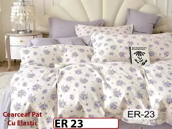 Lenjerie din finet 6 piese cu cearceaf elastic - ER 23