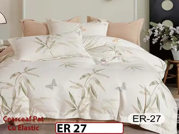 Lenjerie din finet 6 piese cu cearceaf elastic - ER 27