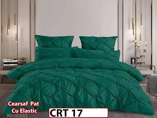 Lenjerie din Finet 6 piese cu pliuri cu Cearceaf Elastic - CRT 17