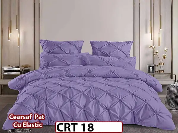 Lenjerie din Finet 6 piese cu pliuri cu Cearceaf Elastic - CRT 18