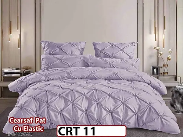 Lenjerie din Finet 6 piese cu pliuri cu Cearceaf Elastic - CRT 11