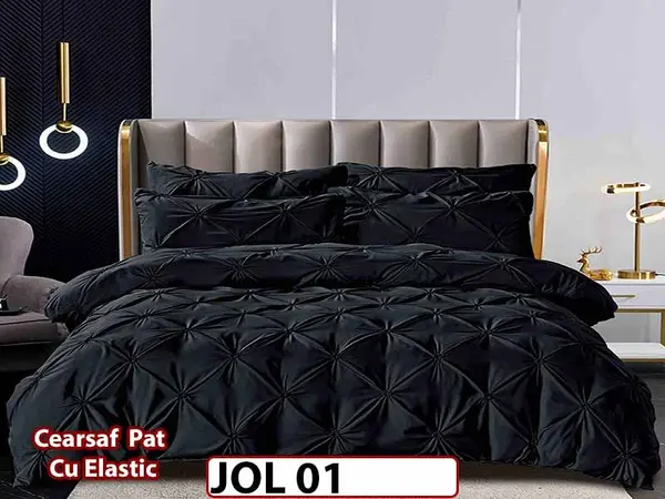 Lenjerie din Finet 6 piese cu pliuri cu Cearceaf Elastic - JOL 01