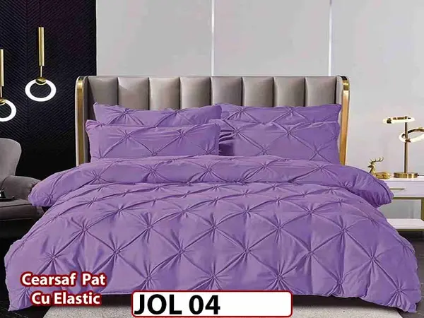 Lenjerie din Finet 6 piese cu pliuri cu Cearceaf Elastic - JOL 04