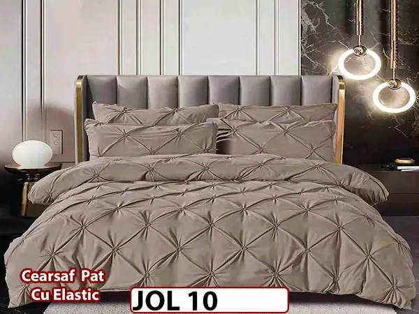Lenjerie din Finet 6 piese cu pliuri cu Cearceaf Elastic - JOL 10