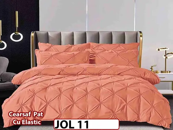Lenjerie din Finet 6 piese cu pliuri cu Cearceaf Elastic - JOL 11