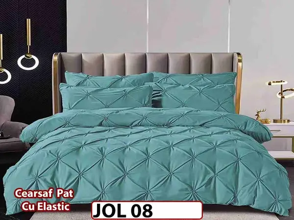 Lenjerie din Finet 6 piese cu pliuri cu Cearceaf Elastic - JOL 08
