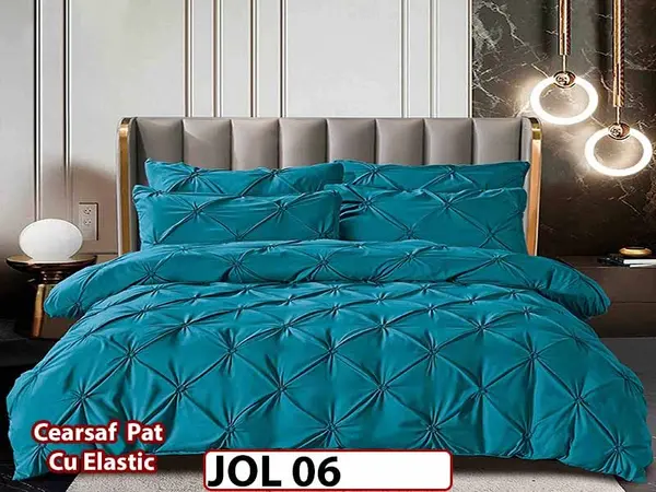 Lenjerie din Finet 6 piese cu pliuri cu Cearceaf Elastic - JOL 06
