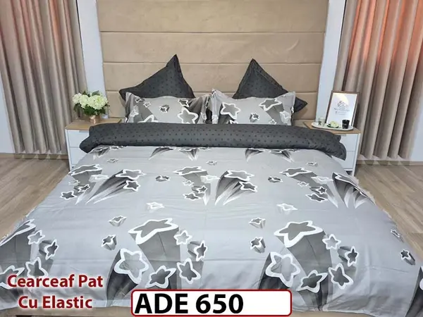 Lenjerie din finet 6 piese si cearceaf cu elastic - ADE 650