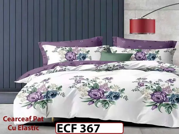 Lenjerie din finet 6 piese si cearceaf cu elastic - ECF 367
