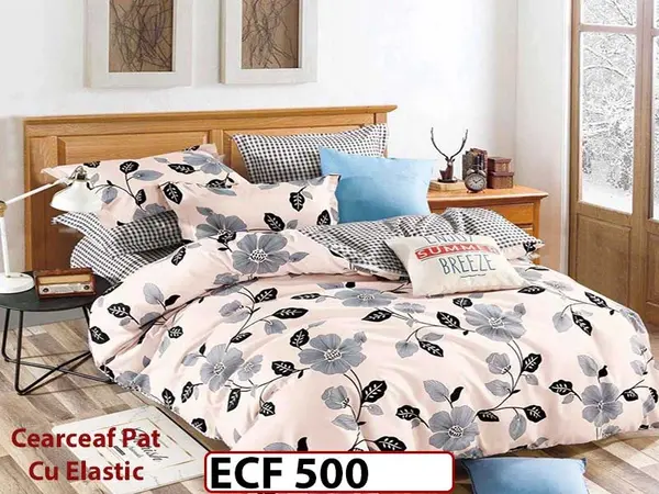 Lenjerie din finet 6 piese si cearceaf cu elastic - ECF 500