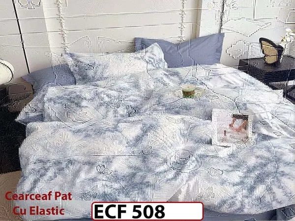 Lenjerie din finet 6 piese si cearceaf cu elastic - ECF 508