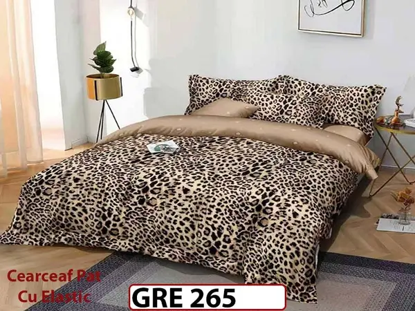 Lenjerie din finet 6 piese si cearceaf cu elastic - GRE 265
