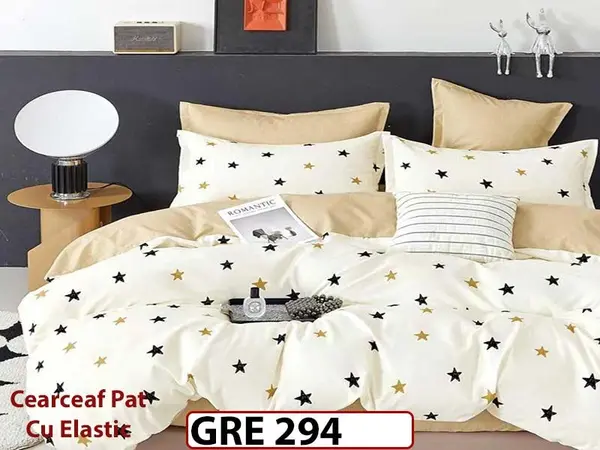Lenjerie din finet 6 piese si cearceaf cu elastic - GRE 294