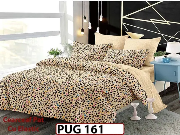 Lenjerie din finet 6 piese si cearceaf cu elastic - PUG 161