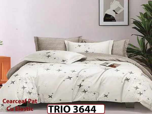 Lenjerie din FINET cu 6 piese cu cearceaf elastic - TRIO3644