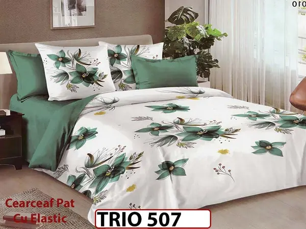Lenjerie din FINET cu 6 piese cu cearceaf elastic - TRIO507