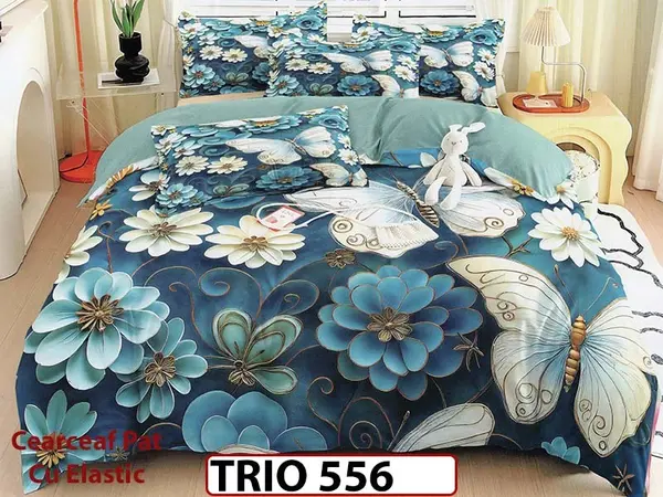 Lenjerie din FINET cu 6 piese cu cearceaf elastic - TRIO556