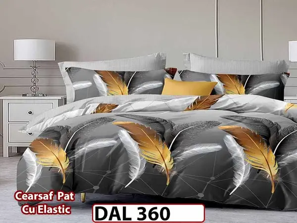 Lenjerie din finet cu 6 piese si cearceaf cu Elastic - DAL360