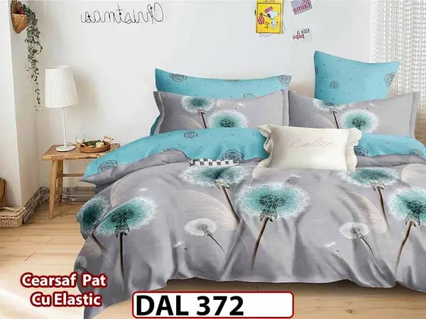 Lenjerie din finet cu 6 piese si cearceaf cu Elastic - DAL372