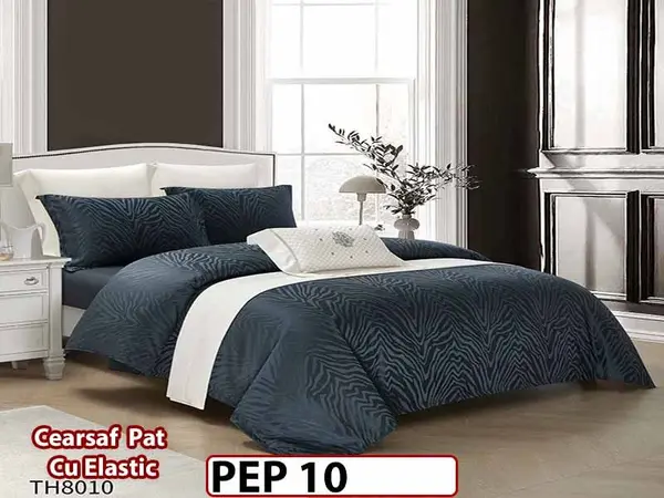 Lenjerie pat dublu, Jacquard Finet, din 4 piese - PEP 10