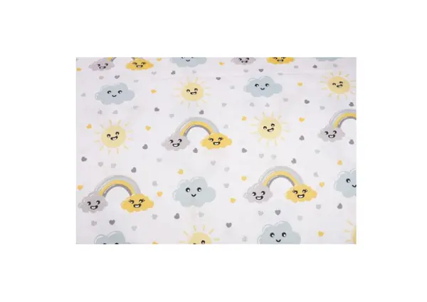 Lenjerie patut cu 3 piese 120x60 cm din bumbac model Curcubee si norisori